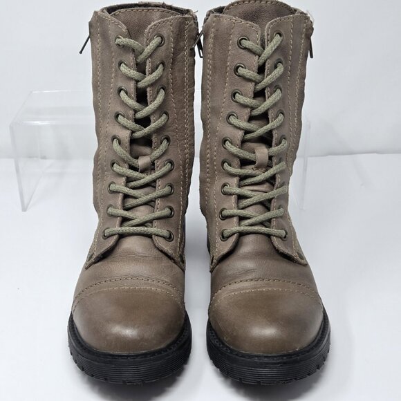 Zigi  Womens 8 Combat Boots Leather 90s Y2K Grunge Lace Military Soho Rosaline - Picture 3 of 8